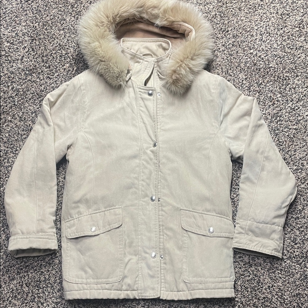 Women's Forecaster Boston Fox Tail Cream Hooded Jacket